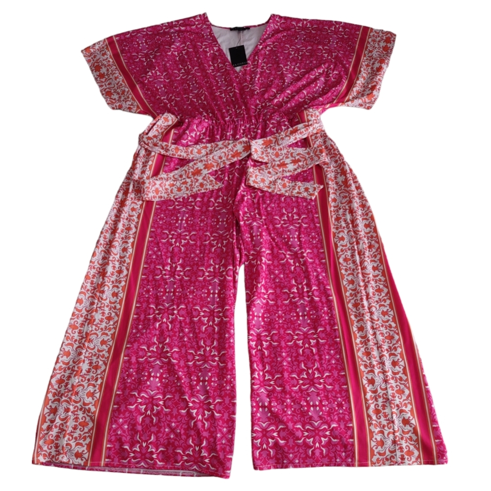 NWT Eloquii Size 14/16 Pink Floral Jumpsuit